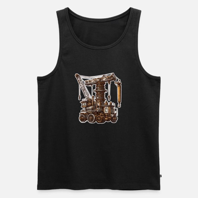 Kran / Baustelle / Seilwinde / Kransystem - Männer Premium Bio Tank Top - Schwarz