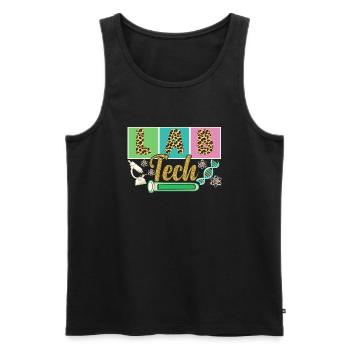 Leopard Design Funny LAB Tech Vintage For Student - Men's Premium Organic Tank Top - black - Front - Michal (187cm)