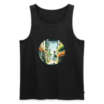 Anime / Bande dessinée / Japonais / Animation / Dessin animé - Débardeur bio Premium Homme - noir - Devant - AI Model Male 178 light (178cm)