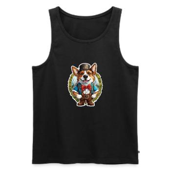 Lederhosen / Animal / Traditional costume / Tradition / Dog - Men's Premium Organic Tank Top - black - Front - AI Model Male 178 light (178cm)