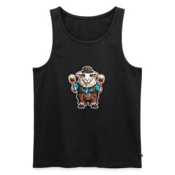 Lederhosen / Animal / Traditional costume / Tradition / Sheep - Men's Premium Organic Tank Top - black - Front - AI Model Male 178 light (178cm)
