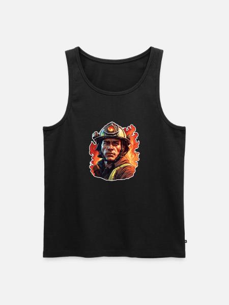 Firefighter / Fire / Fire / Extinguish / Hero - Men's Premium Organic Tank Top - black