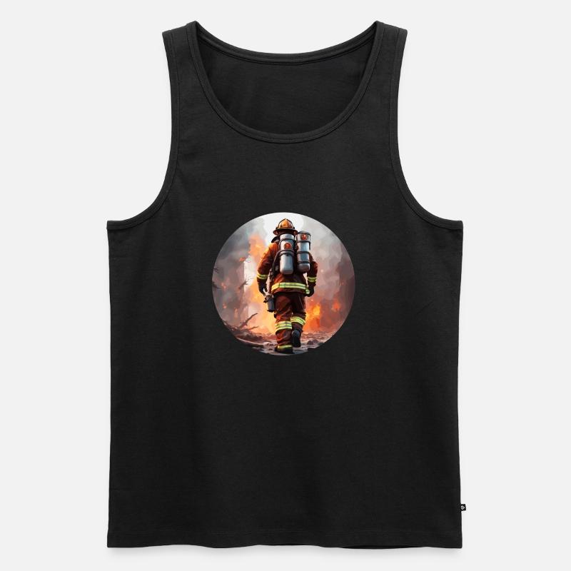 Firefighter / Fire / Fire / Extinguish / Hero - Men's Premium Organic Tank Top - black
