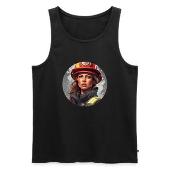 Pompier/Incendie/Incendie/Extinction/Héroïne - Débardeur bio Premium Homme - noir - Devant - Michal (187cm)