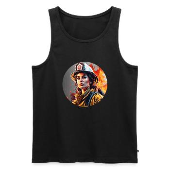 Pompier/Incendie/Incendie/Extinction/Héroïne - Débardeur bio Premium Homme - noir - Devant - Michal (187cm)