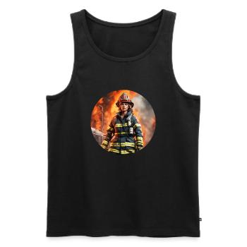 Pompier/Incendie/Incendie/Extinction/Héroïne - Débardeur bio Premium Homme - noir - Devant - Michal (187cm)