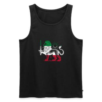 Shir o Khorshid - Persian Design (Iran) - Men's Premium Organic Tank Top - black - Front - AI Model Male 178 light (178cm)