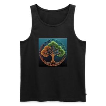 Tree of Life - Männer Premium Bio Tank Top - Schwarz - Vorne - Michal (187cm)