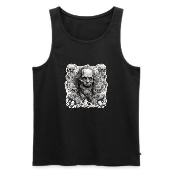 Crâne / crâne / squelette / gothique / tatouage - Débardeur bio Premium Homme - noir - Devant - Michal (187cm)