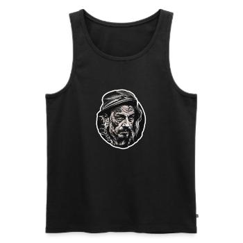 Homme / tatouage / cool / rock n roll / métal - Débardeur bio Premium Homme - noir - Devant - Michal (187cm)