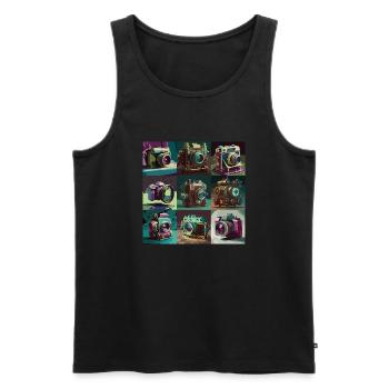 L’amour analogique - Débardeur bio Premium Homme - noir - Devant - AI Model Male 178 light (178cm)