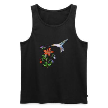 Colorful bird - Men's Premium Organic Tank Top - black - Front - Michal (187cm)