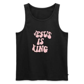 Jesus is King - Männer Premium Bio Tank Top - Schwarz - Vorne - Michal (187cm)