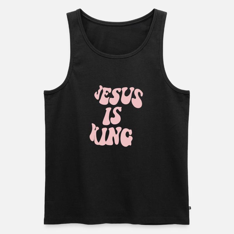 Jesus is King - Männer Premium Bio Tank Top - Schwarz