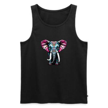 Colorful Elephant - Men's Premium Organic Tank Top - black - Front - AI Model Male 178 light (178cm)