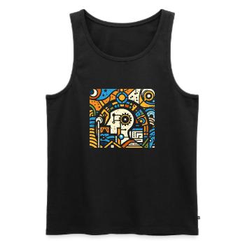 Cooles Techniker Kunst Geschenk - Männer Premium Bio Tank Top - Schwarz - Vorne - Michal (187cm)