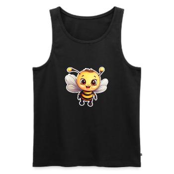 Abeille joyeuse Anime - Débardeur bio Premium Homme - noir - Devant - Michal (187cm)