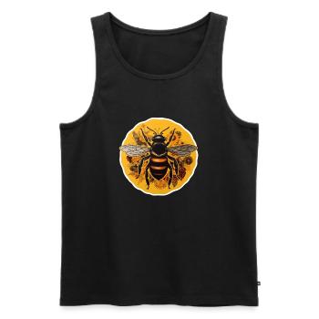 Honeybee - Men's Premium Organic Tank Top - black - Front - AI Model Male 178 light (178cm)