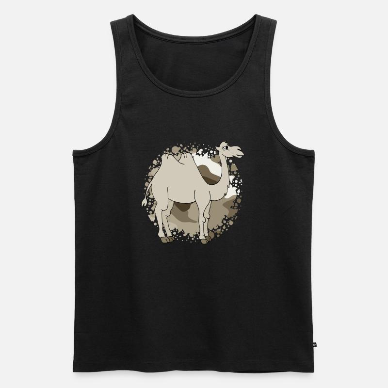Kamel - Männer Premium Bio Tank Top - Schwarz