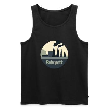 Ruhrpott, Industrielandschaft - Männer Premium Bio Tank Top - Schwarz - Vorne - Michal (187cm)