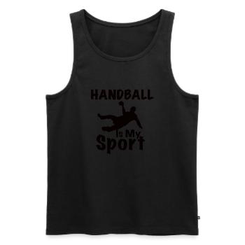 Le handball est mon sport - Débardeur bio Premium Homme - noir - Devant - AI Model Male 178 light (178cm)