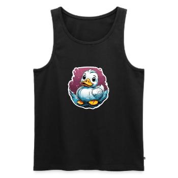 Gummiente / Badeente / Wasser / Badewanne - Männer Premium Bio Tank Top - Schwarz - Vorne - AI Model Male 178 light (178cm)