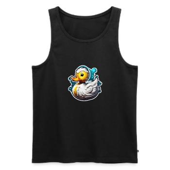 Gummiente / Badeente / Wasser / Badewanne - Männer Premium Bio Tank Top - Schwarz - Vorne - AI Model Male 178 light (178cm)