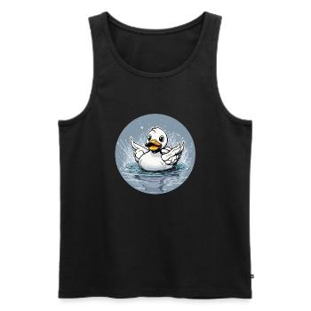 Gummiente / Badeente / Wasser / Badewanne - Männer Premium Bio Tank Top - Schwarz - Vorne - AI Model Male 178 light (178cm)