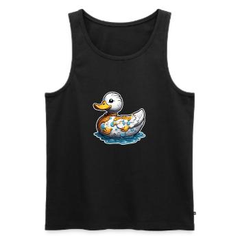 Gummiente / Badeente / Wasser / Badewanne - Männer Premium Bio Tank Top - Schwarz - Vorne - AI Model Male 178 light (178cm)