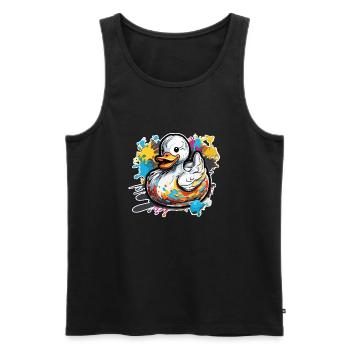 Gummiente / Badeente / Wasser / Badewanne - Männer Premium Bio Tank Top - Schwarz - Vorne - AI Model Male 178 light (178cm)