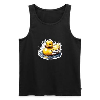 Gummiente / Badeente / Wasser / Badewanne - Männer Premium Bio Tank Top - Schwarz - Vorne - AI Model Male 178 light (178cm)