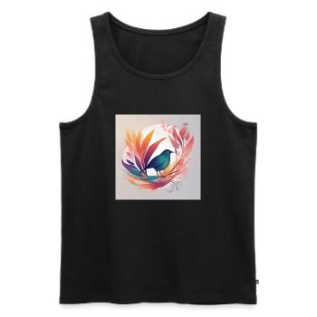Floral Abstractions - Männer Premium Bio Tank Top - Schwarz - Vorne - AI Model Male 178 light (178cm)