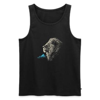 Löwe - Männer Premium Bio Tank Top - Schwarz - Vorne - AI Model Male 178 light (178cm)