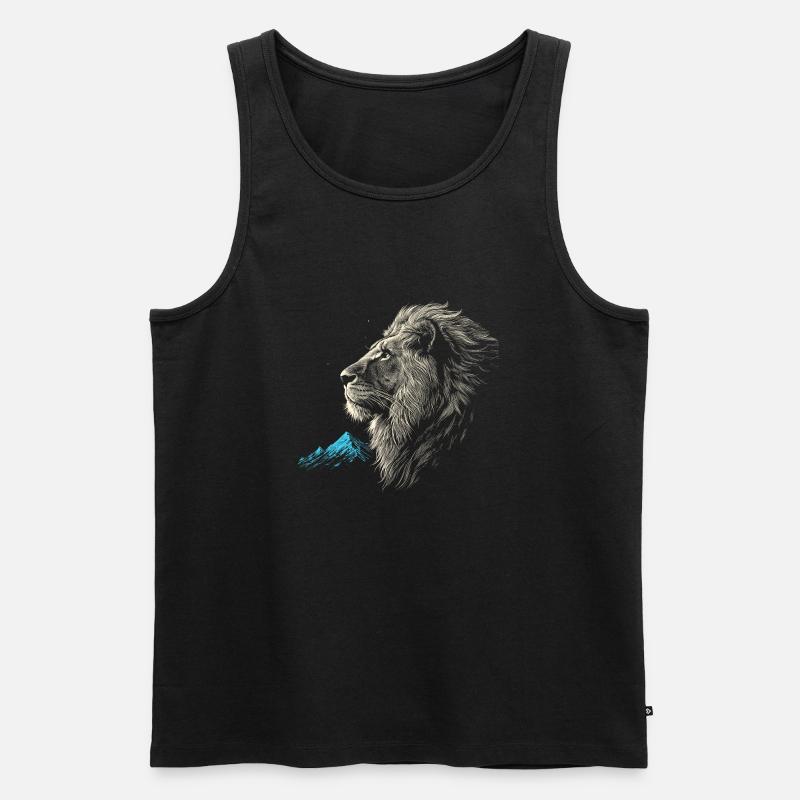 Löwe - Männer Premium Bio Tank Top - Schwarz