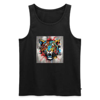Urban Rebellion Express Shirt - Männer Premium Bio Tank Top - Schwarz - Vorne - Michal (187cm)