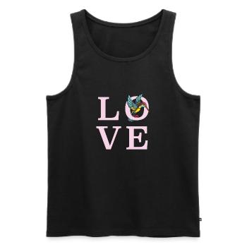 Kolibri-Liebe elegant, niedlich und farbenfroh - Männer Premium Bio Tank Top - Schwarz - Vorne - Michal (187cm)