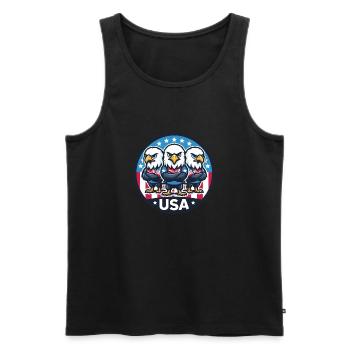 USA Soccer Eagles - Aigles patriotiques en action - Débardeur bio Premium Homme - noir - Devant - Michal (187cm)