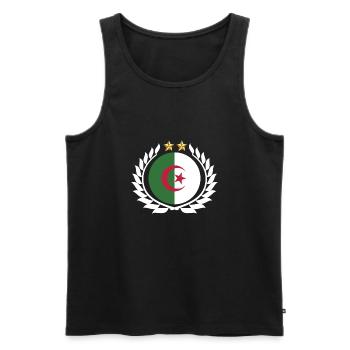 Algerischer Kranz - Algerien Geschenkidee - Männer Premium Bio Tank Top - Schwarz - Vorne - Michal (187cm)