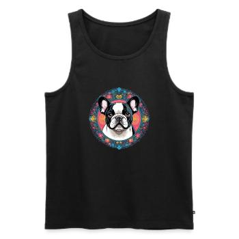 Bouledogue français - Débardeur bio Premium Homme - noir - Devant - Michal (187cm)