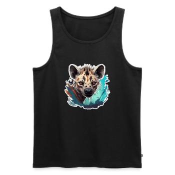 Hyena / Africa / Safrai / Zoo / Wildis / Animal - Men's Premium Organic Tank Top - black - Front - AI Model Male 178 light (178cm)