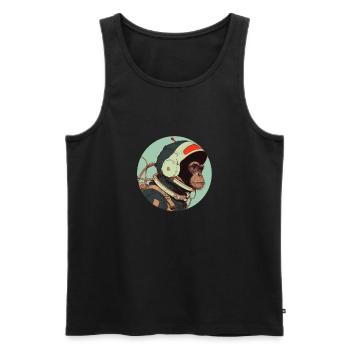 Monkeynaut - Men's Premium Organic Tank Top - black - Front - AI Model Male 178 light (178cm)