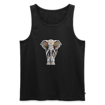 Elefant / Tier / Orientalisch / Blumen / Muster - Männer Premium Bio Tank Top - Schwarz - Vorne - AI Model Male 178 light (178cm)