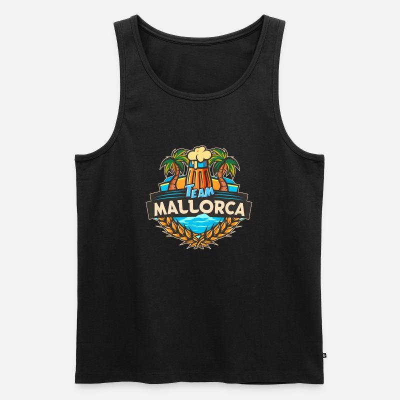 Team Mallorca Urlaub - Männer Premium Bio Tank Top - Schwarz