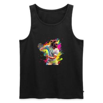 Tennis is a popular sport - Men's Premium Organic Tank Top - black - Front - AI Model Male 178 light (178cm)