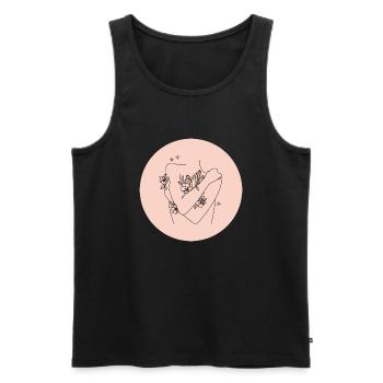 self love - Débardeur bio Premium Homme - noir - Devant - AI Model Male 178 light (178cm)
