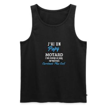 Papy Motard Cool - Débardeur bio Premium Homme - noir - Devant - Michal (187cm)