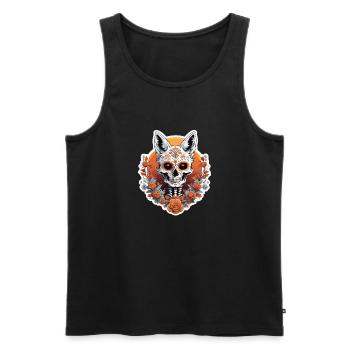 La Catrina/ Tattoo / Mexiko / Tier / Hund - Männer Premium Bio Tank Top - Schwarz - Vorne - Michal (187cm)