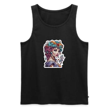diabolical woman / blood / gothic / heavy metal - Men's Premium Organic Tank Top - black - Front - Michal (187cm)