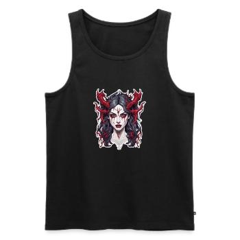 diabolical woman / blood / gothic / heavy metal - Men's Premium Organic Tank Top - black - Front - Michal (187cm)