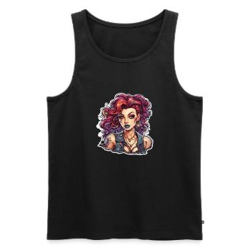 diabolical woman / blood / gothic / heavy metal - Men's Premium Organic Tank Top - black - Front - Michal (187cm)